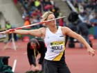 Kimberley Mickle in the javelin, 2012 Samsung Diamond League, Crystal Palace, London.
